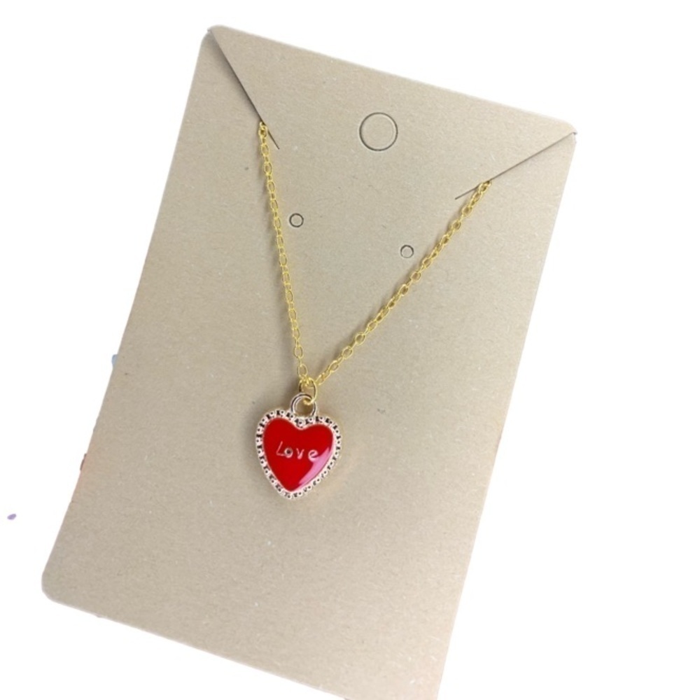 red love heart necklace
